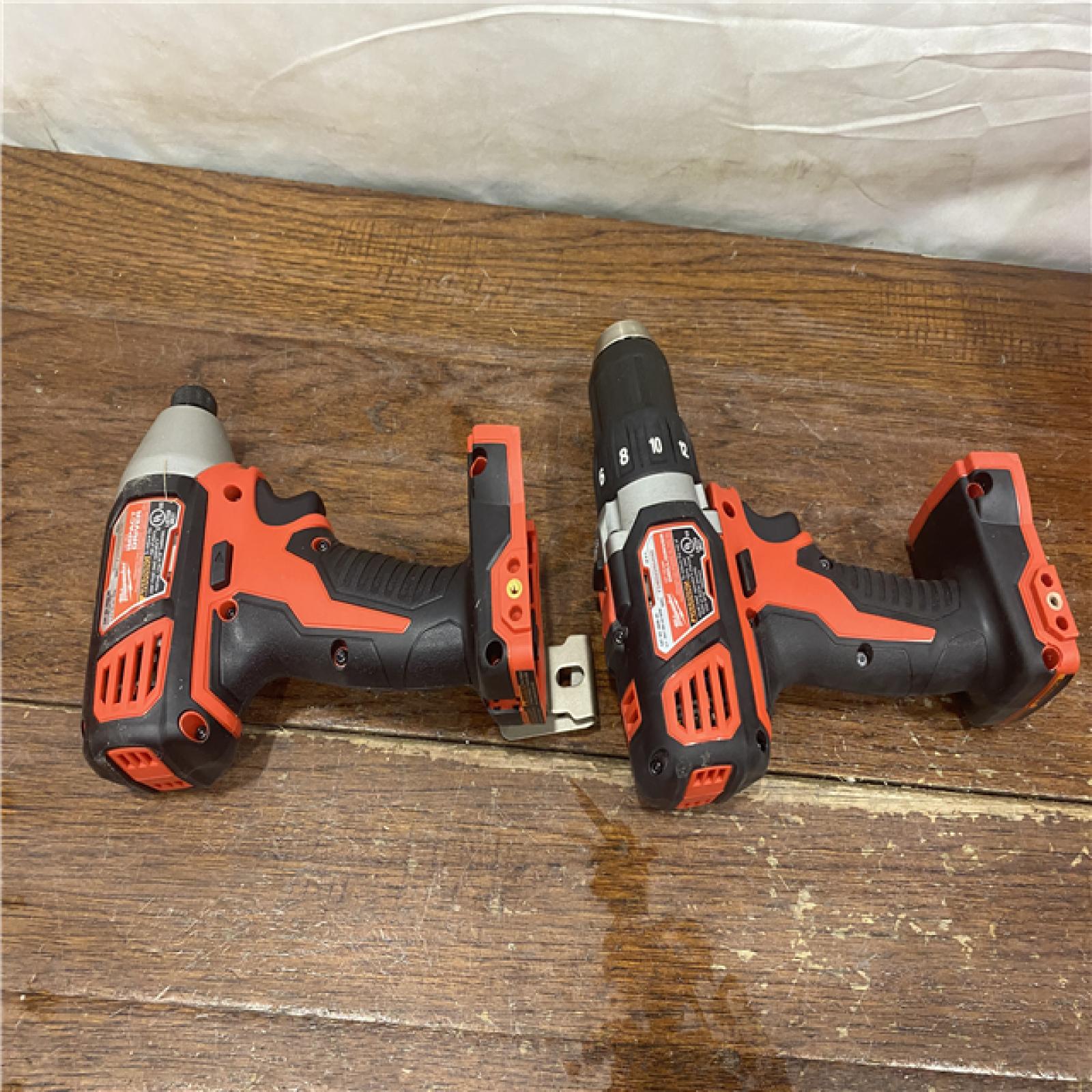 AS-IS  Milwaukee 18V Cordless Brushed 2 Tool Drill/Driver and Impact Driver Kit