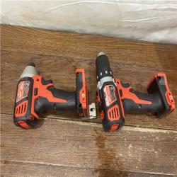 AS-IS  Milwaukee 18V Cordless Brushed 2 Tool Drill/Driver and Impact Driver Kit