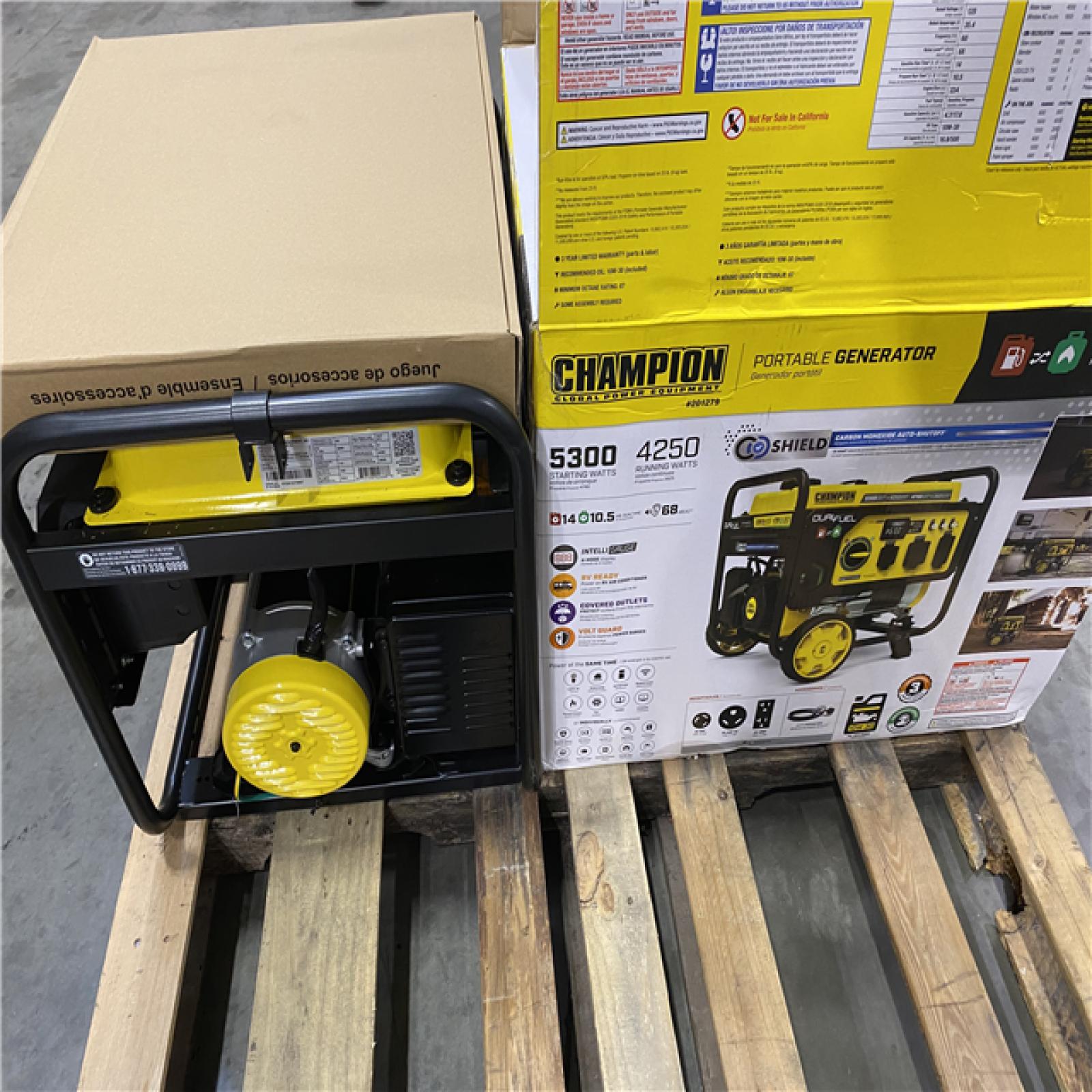 Dallas Location - As-Is Champion Power Equipment 5300/4250-Watt Gasoline Fuel Portable Generator(Lot Of 2)