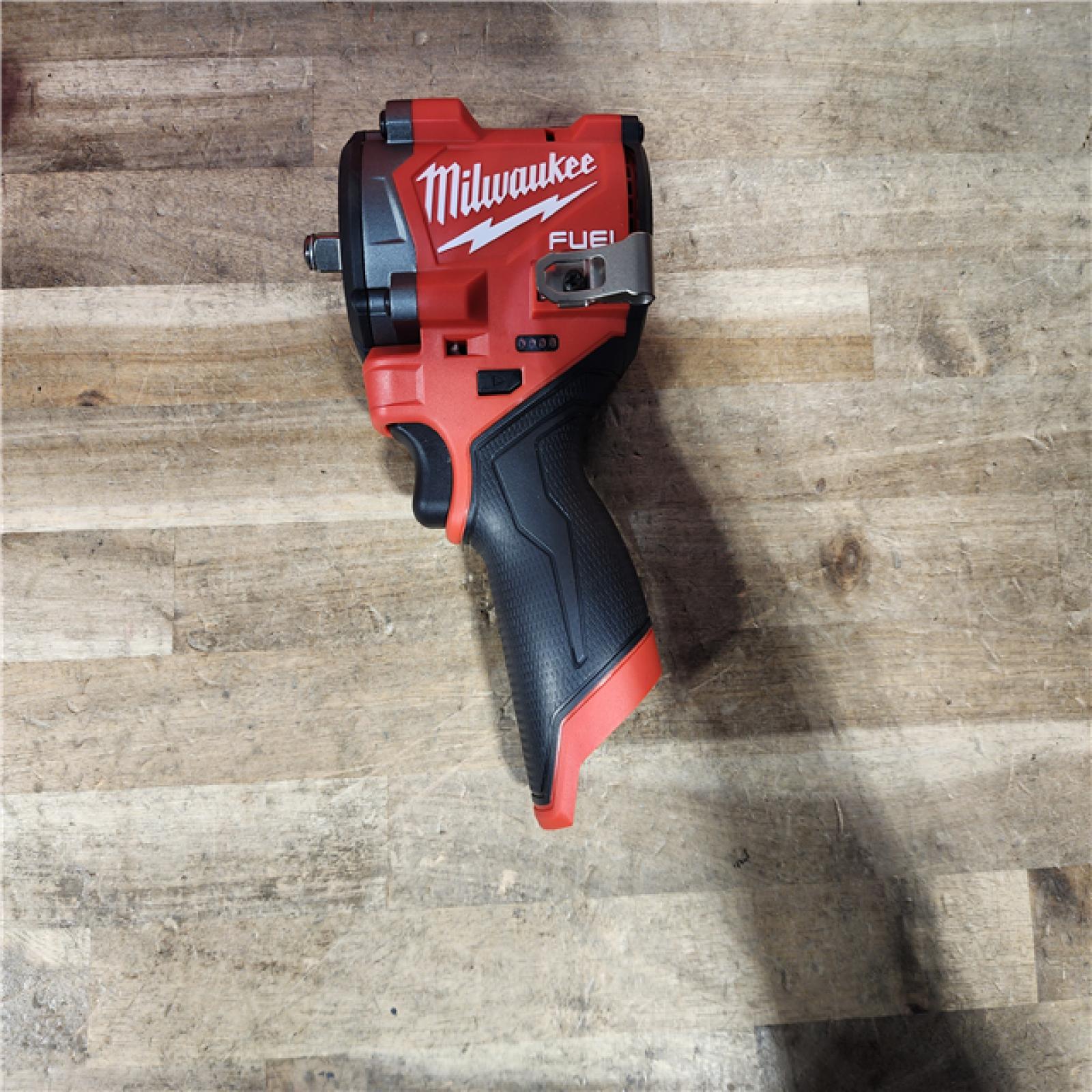 HOUSTON LOCATION - AS-IS (APPEARS LIKE NEW) Milwaukee FUEL 12V Li-Ion Brushless Cordless Stubby 3/8 in. Impact Wrench Kit