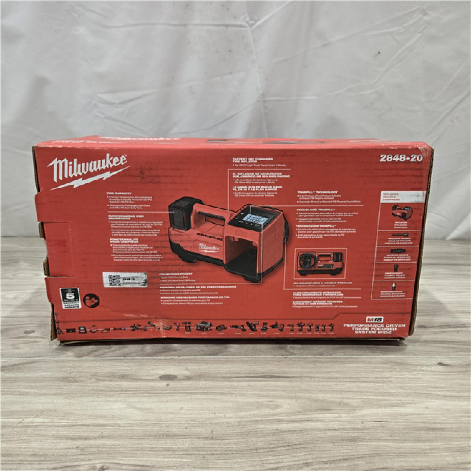 NEW! -  Milwaukee M18 18 V 150 PSI Tire Inflator (Tool Only)