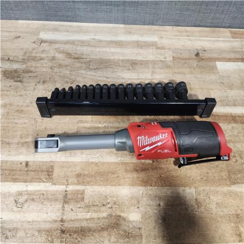 Houston Location AS-IS Milwaukee FUEL 12V Lithium-Ion Brushless Cordless 1/4 in - 3/8 in Extended Ratchet (Tool-Only)