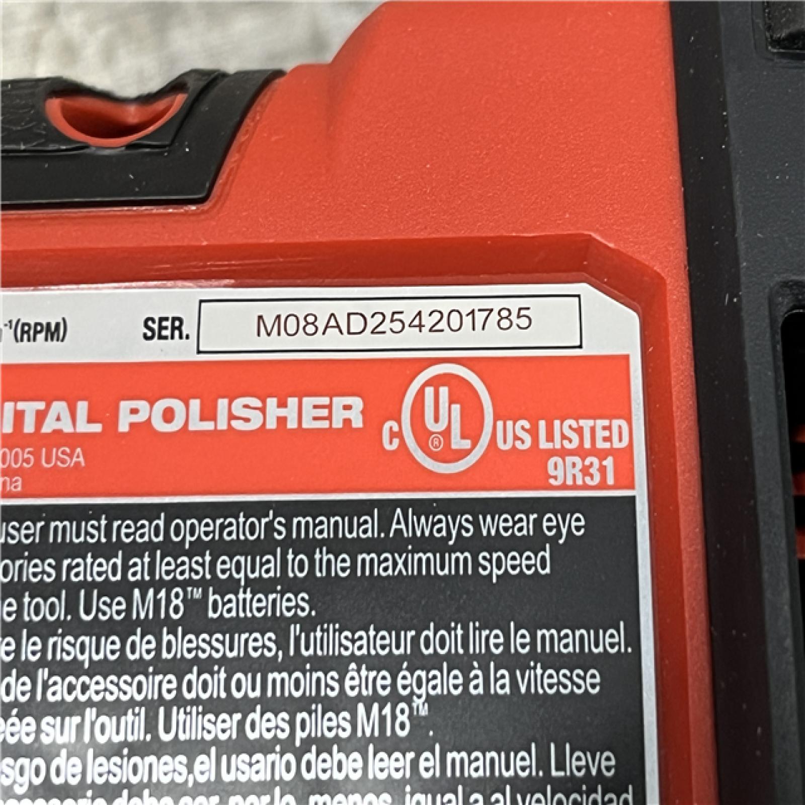 AS-IS Milwaukee FUEL18V Lithium-Ion Brushless Cordless 15MM DA Polisher (Tool-Only)