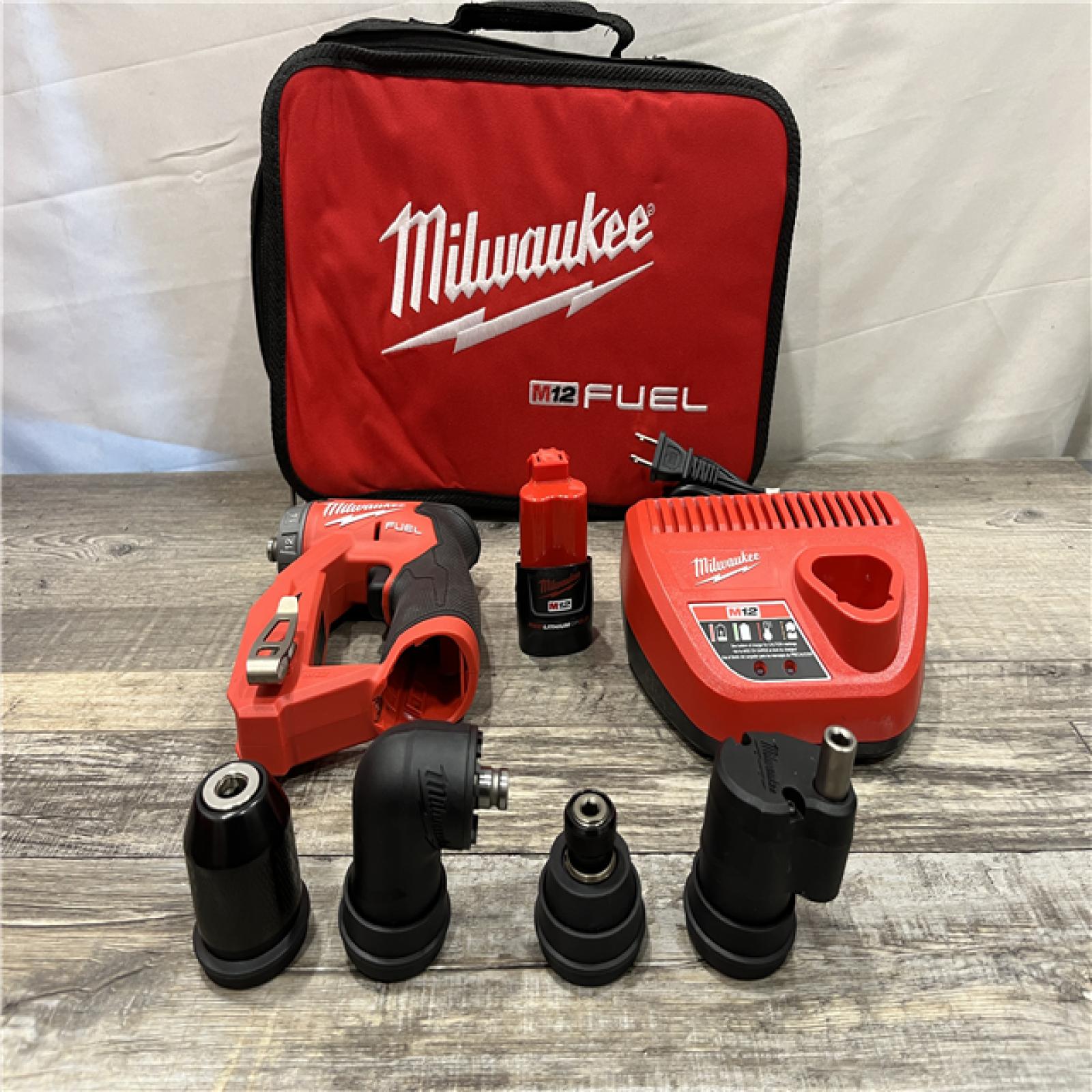 AS-IS Milwaukee  FUEL 12V Lithium-Ion Brushless Cordless 4-in-1 Installation 3/8 in. Drill Driver Kit