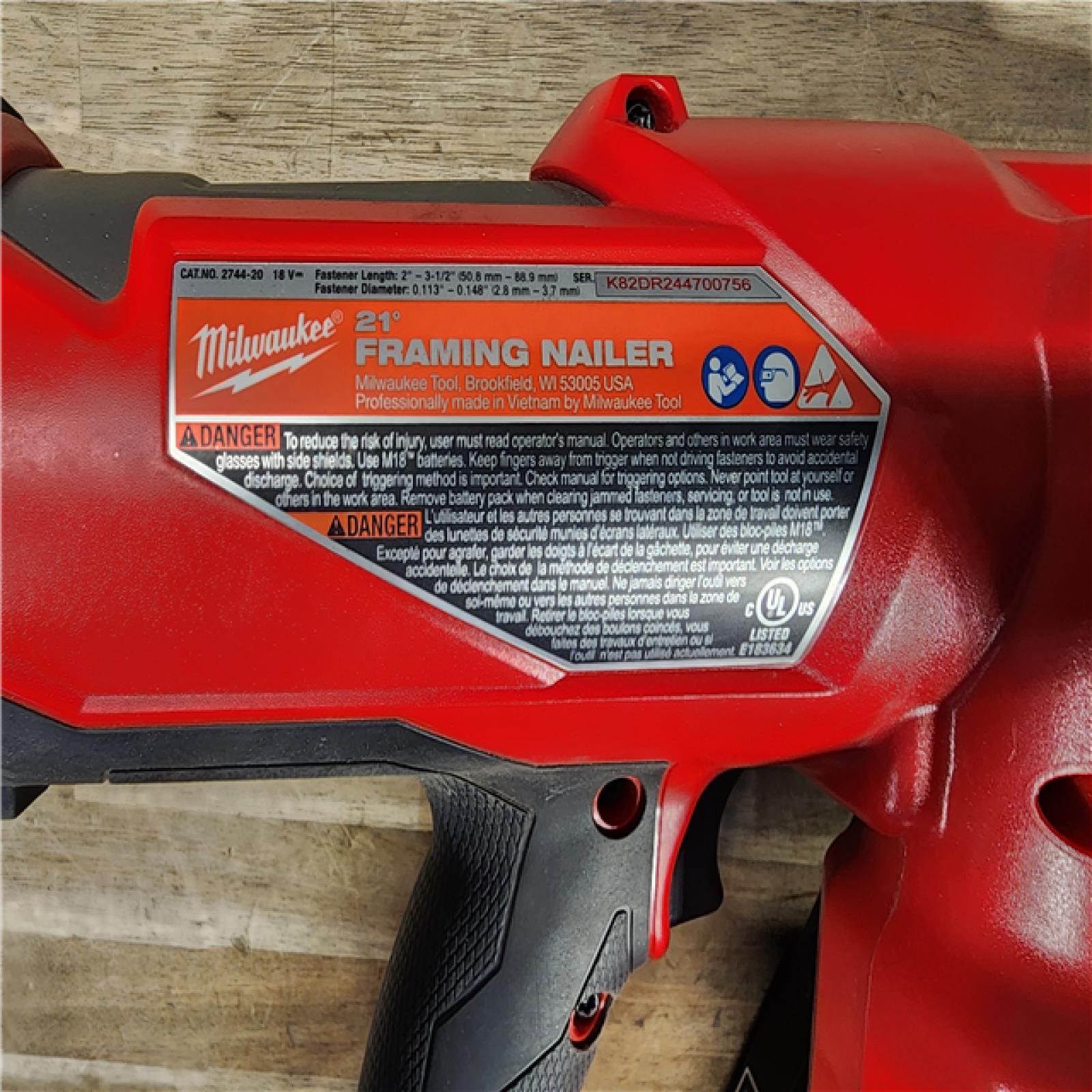 HOUSTON LOCATION - AS-IS Milwaukee 2744-20 M18 FUEL 3-1/2 in. 18-Volt 21-Degree Lithium-Ion Brushless Cordless Framing Nailer (Tool-Only)