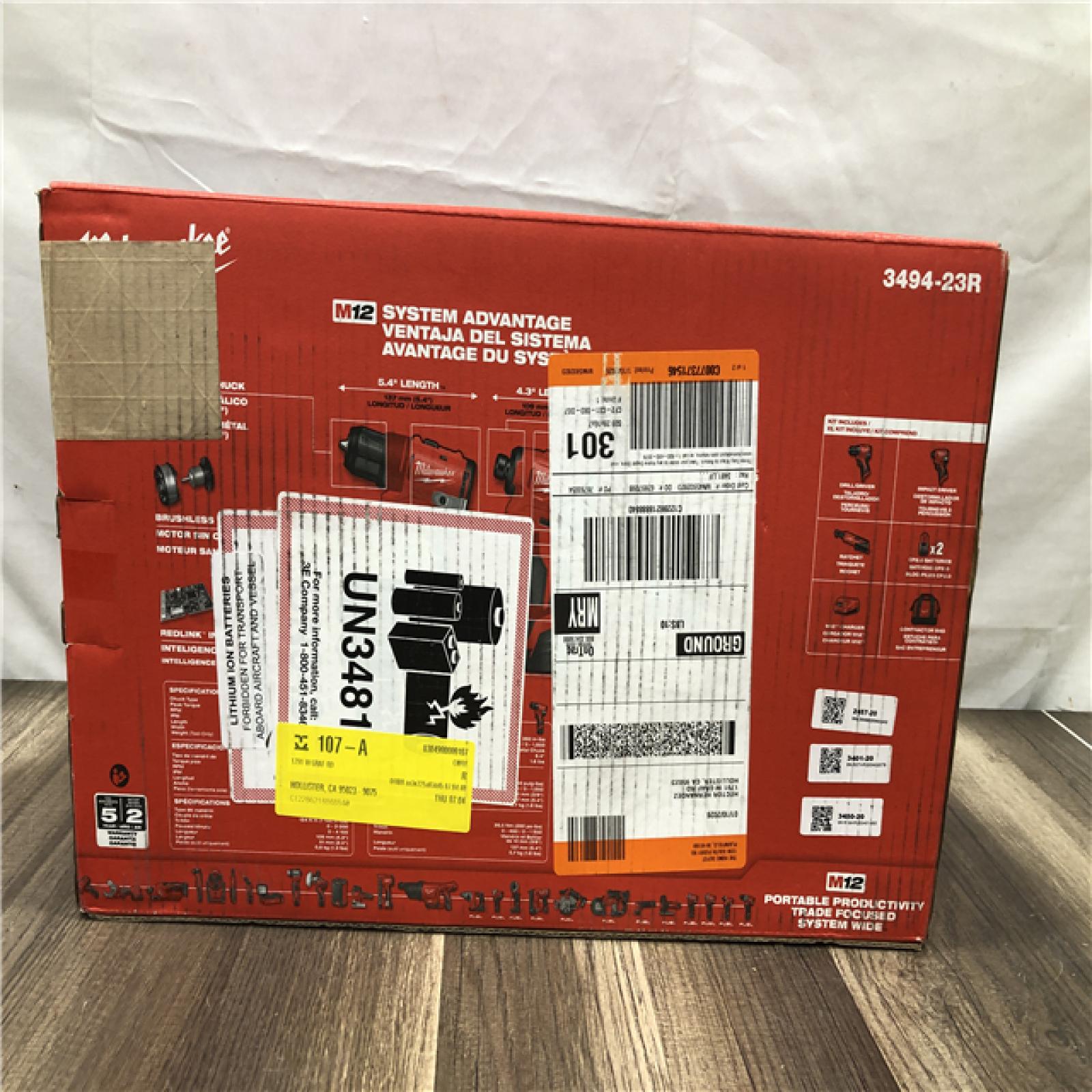 NEW- Milwaukee 12-Volt Lithium-Ion Brushless Cordless Subcompact Drill &Impact Driver Combo Kit