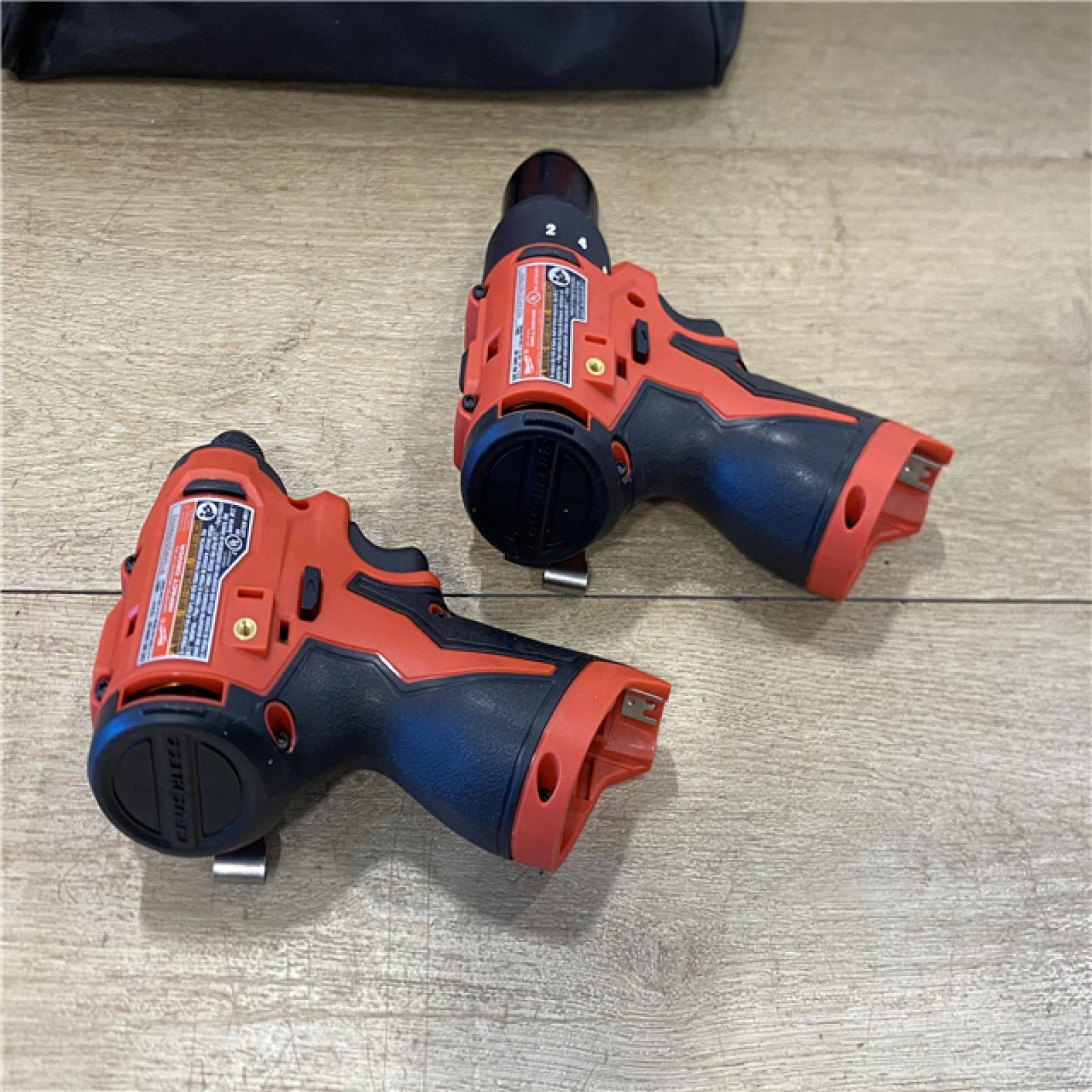 AS-IS Milwaukee 12-Volt Lithium-Ion Brushless Cordless Subcompact Drill and Impact Driver Combo Kit