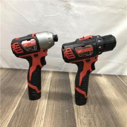 AS-IS Milwaukee 12V Lithium-Ion Cordless Drill Driver/Impact Driver Combo Kit