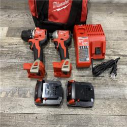 AS-IS Milwaukee18V Lithium-Ion Brushless Cordless Compact Drill/Impact Combo Kit