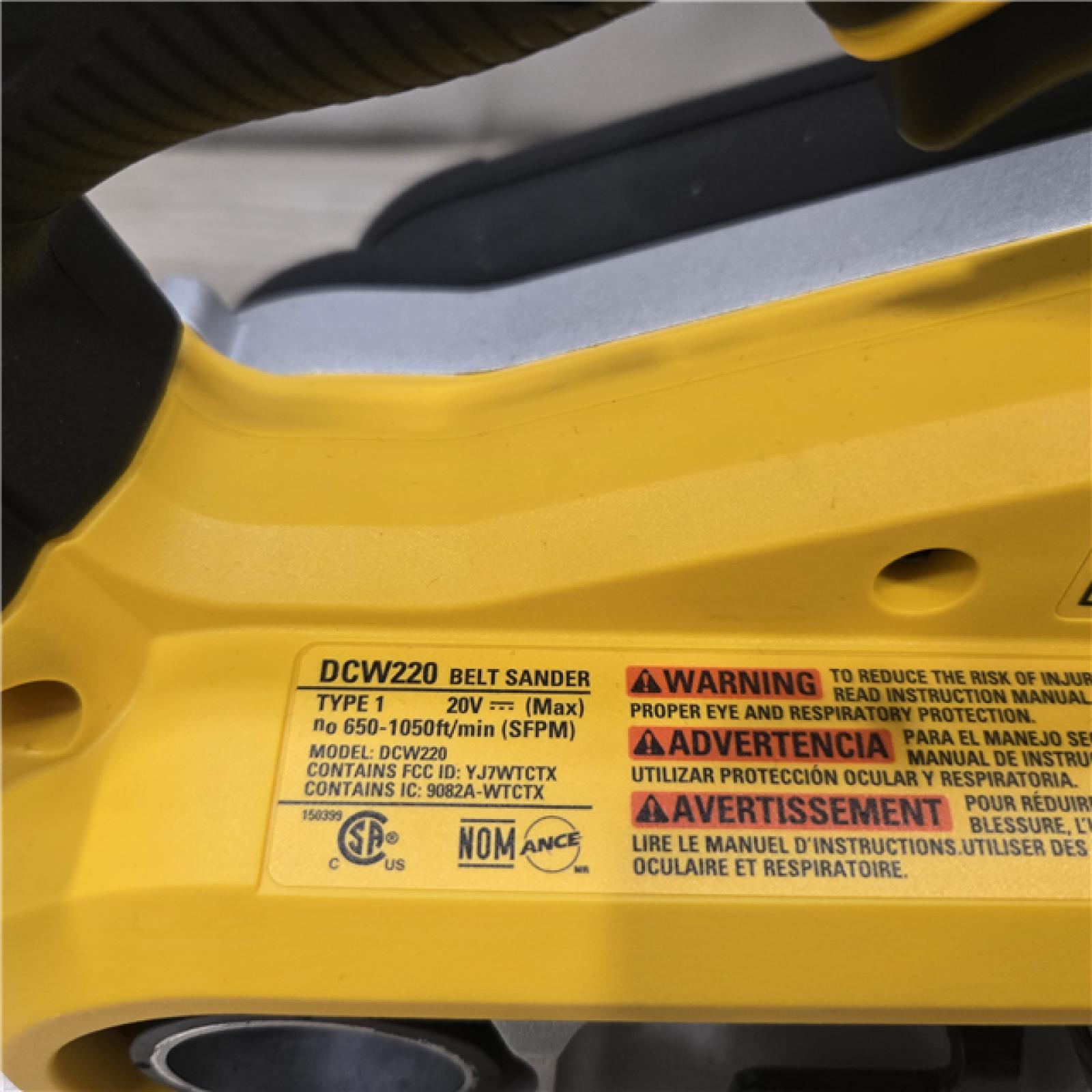 AS-IS DEWALT 20V MAX* XR Cordless Belt Sander (Tool-Only)