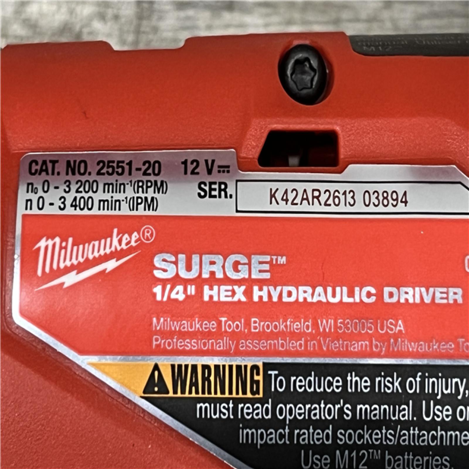 AS-IS Milwaukee FUEL SURGE 12V Lithium-Ion Brushless Cordless 1/4 in. Hex Impact Driver Compact Kit