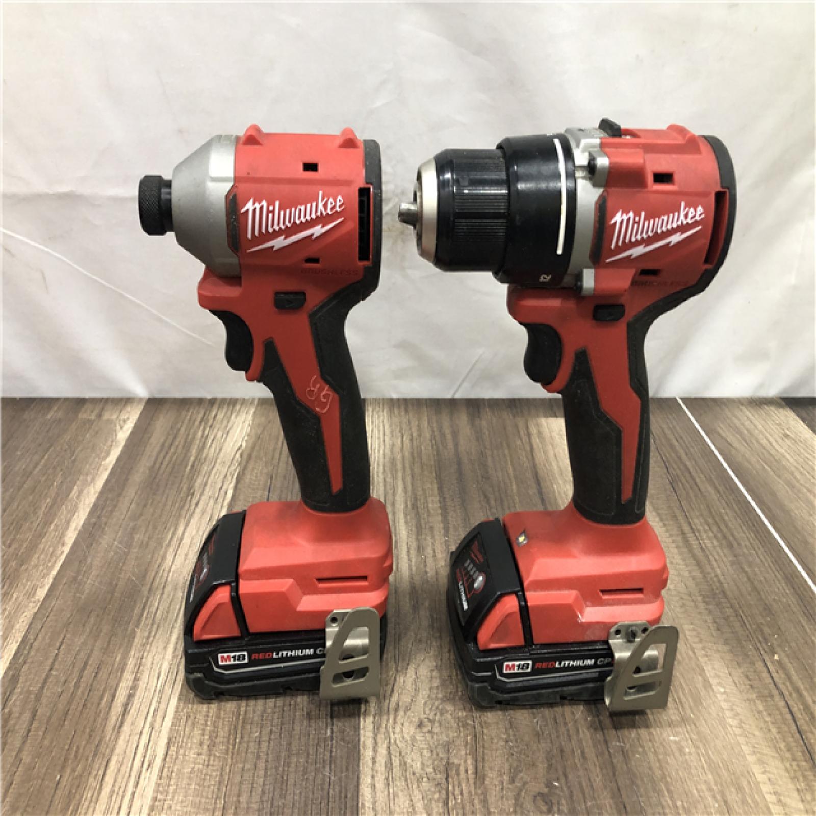 AS-IS Milwaukee 18V Lithium-Ion Brushless Cordless Compact Drill/Impact Combo Kit
