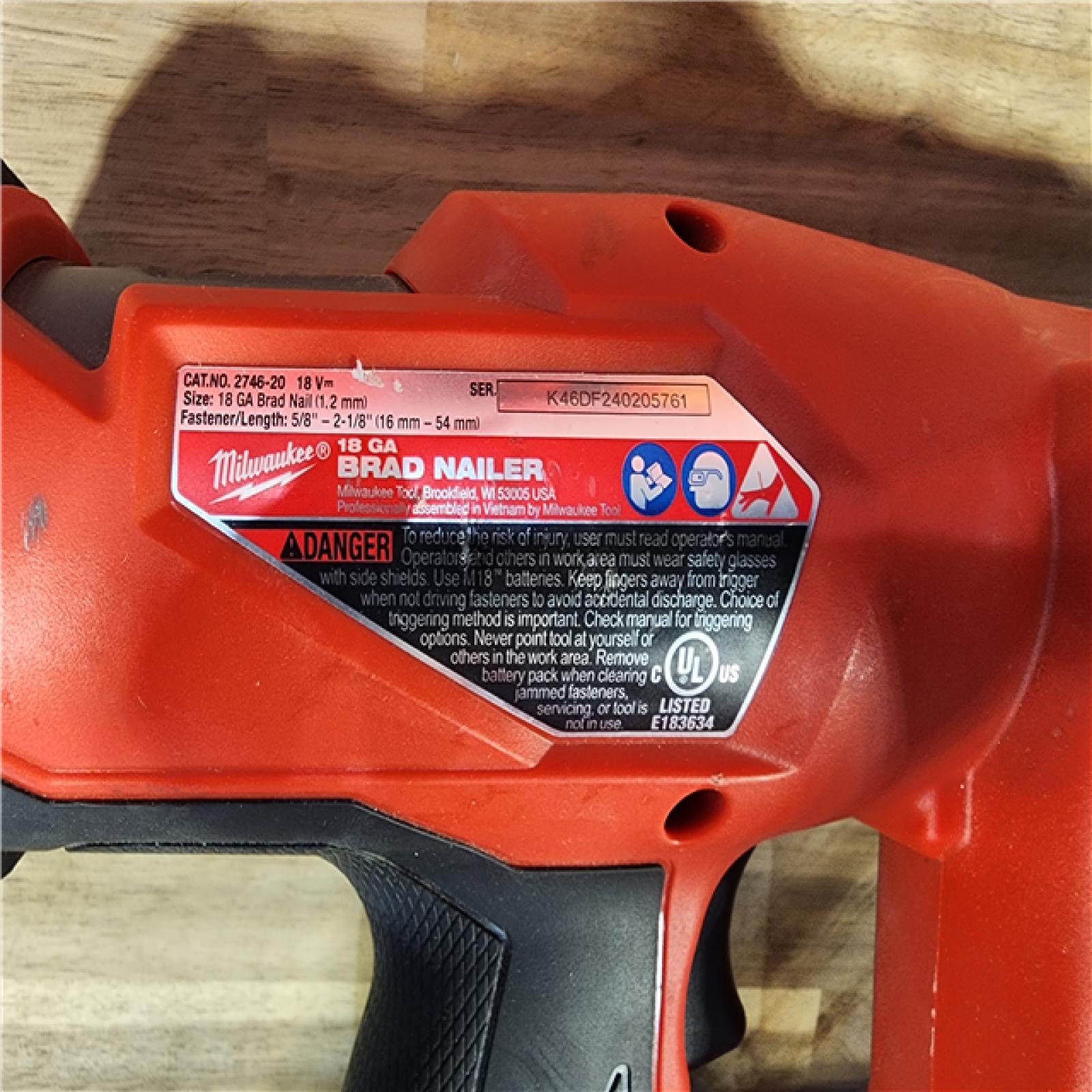 HOUSTON LOCATION - AS-IS Milwaukee M18 Fuel 18V Brushless 18-Gauge Brad Nailer 2746-20 (Bare Tool)
