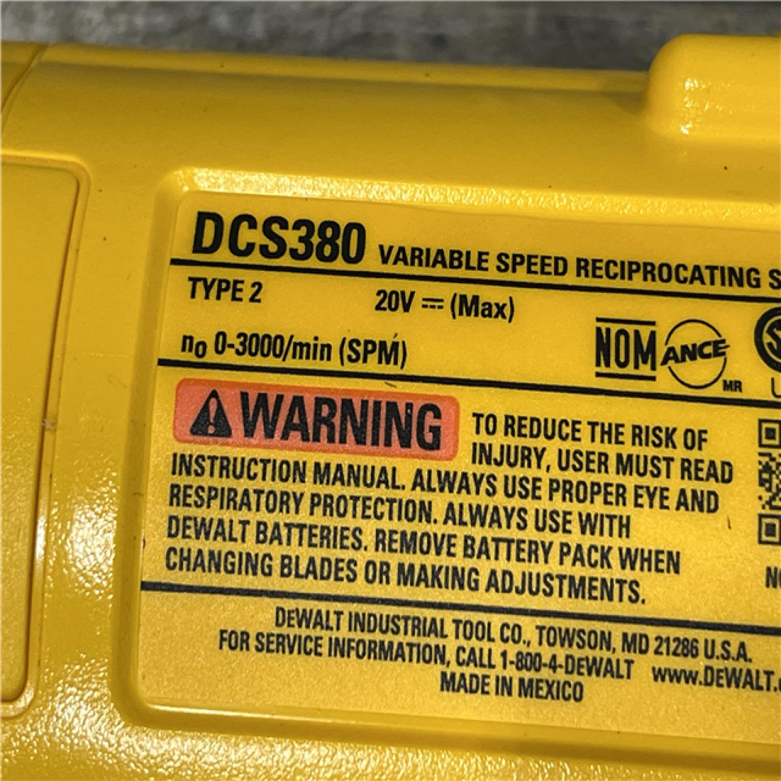 AS-IS DEWALT 20V MAX Cordless Reciprocating Saw (Tool Only)