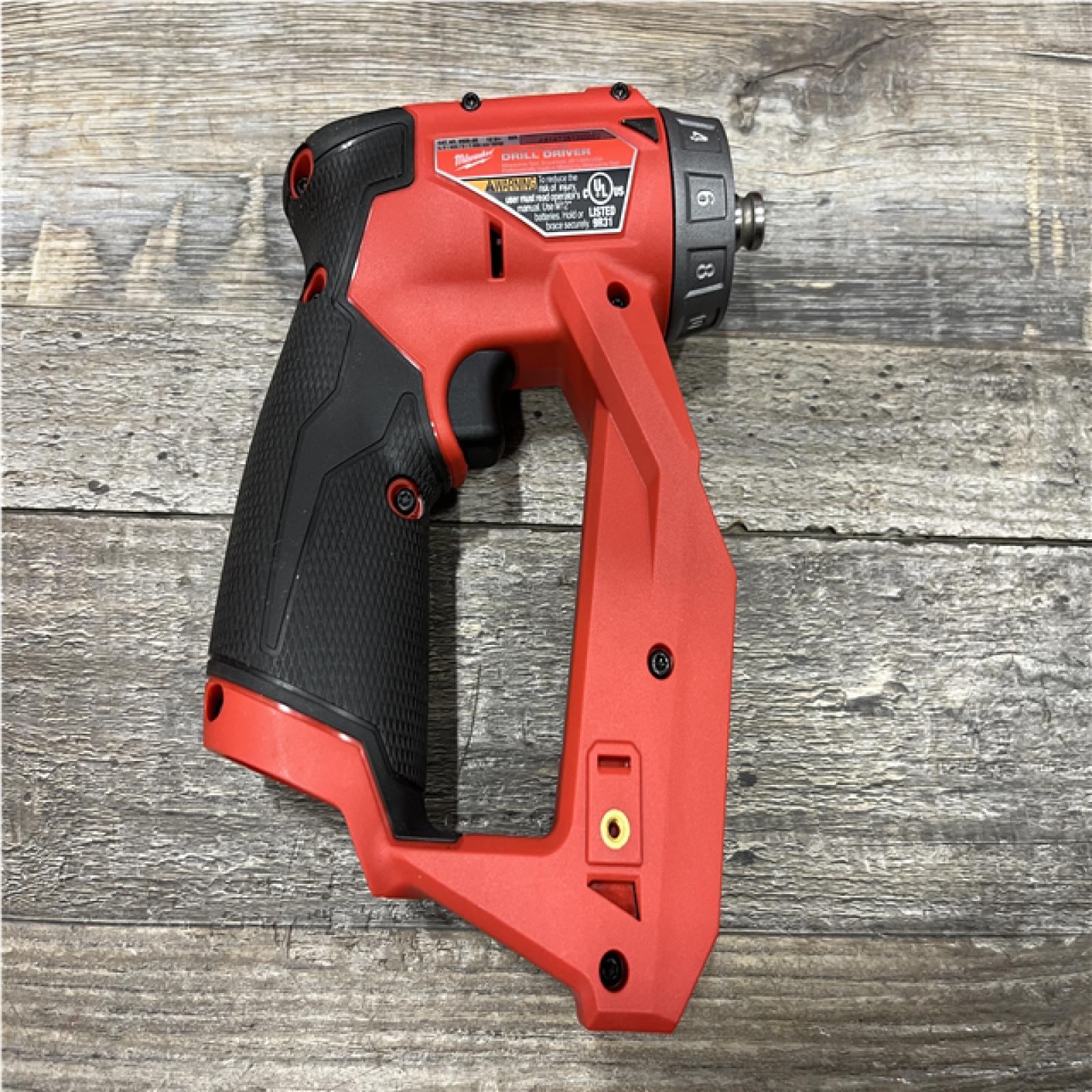 AS-IS Milwaukee FUEL 12V Lithium-Ion Brushless Cordless 4-in-1 Installation 3/8 in. Drill Driver with 4 Tool Head (Tool-Only)