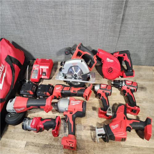 HOUSTON LOCATION - AS-IS MILWAUKEE 9 TOOL COMBO KIT W/ (2) BATTERY & CHARGER