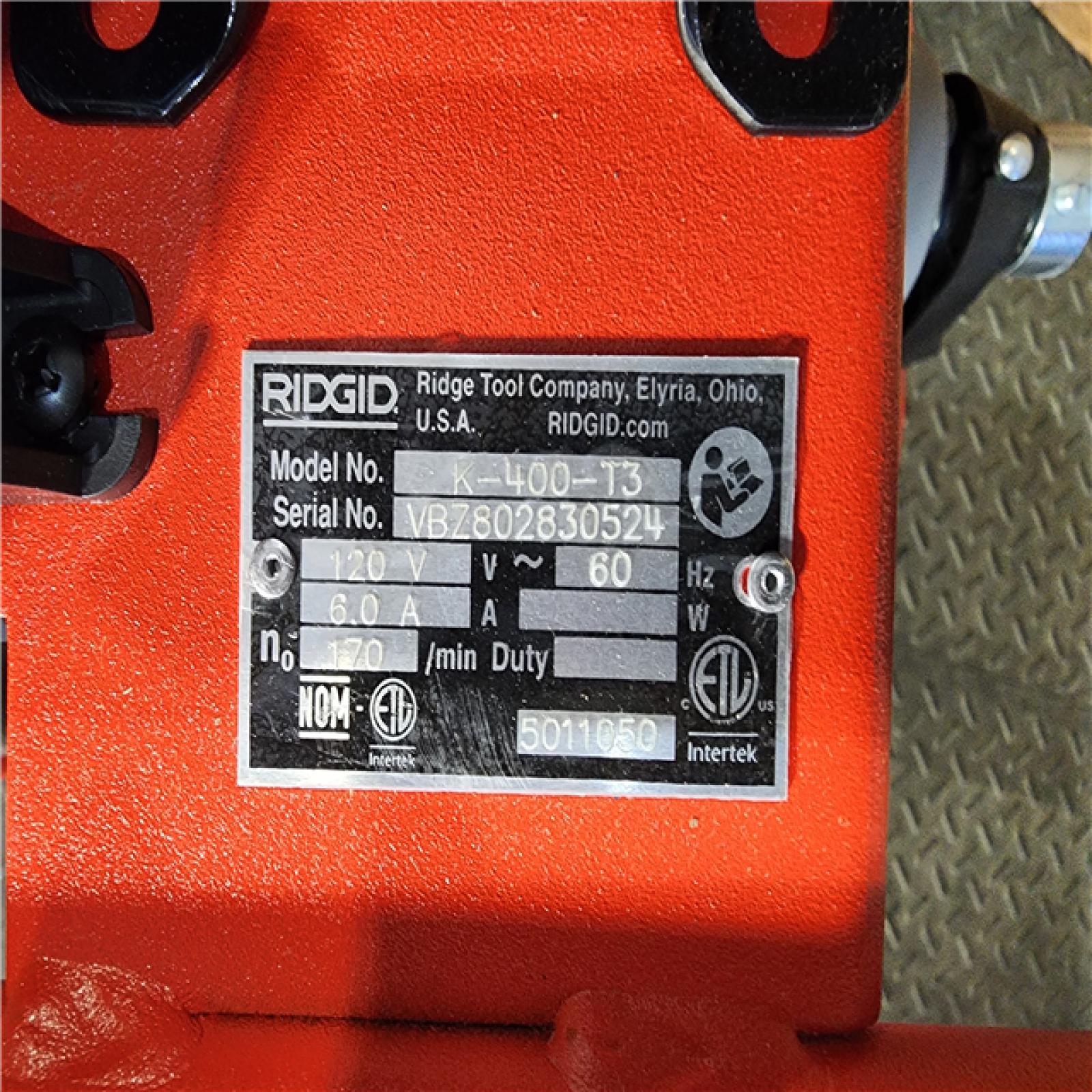 HOUSTON LOCATION - AS-IS Ridgid 26998 K-400 Drum Machine
