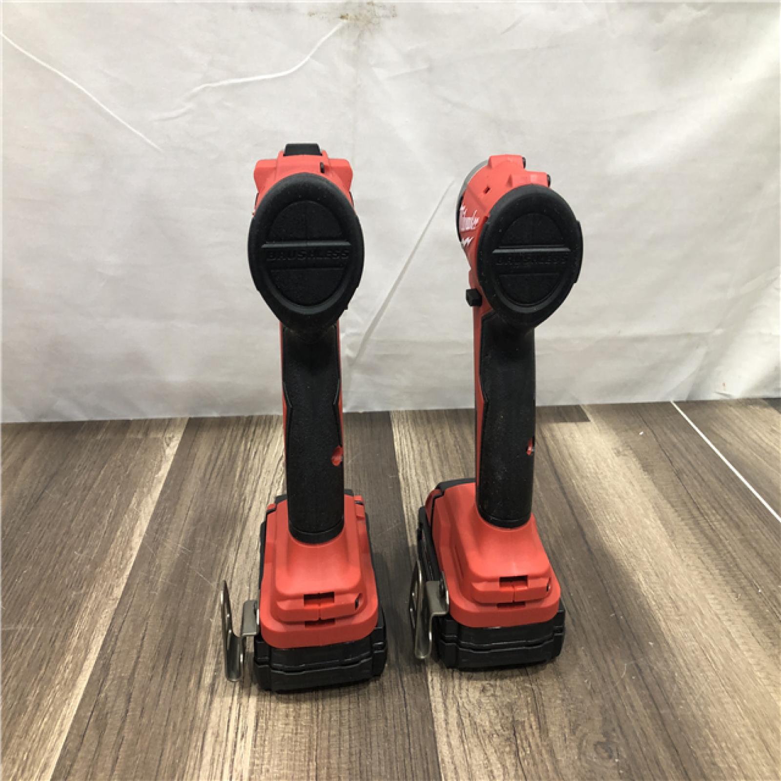 AS-IS  Milwaukee 18V Lithium-Ion Brushless Cordless Compact Drill/Impact Combo Kit