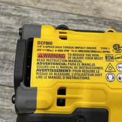 AS-IS DEWALT 20V MAX XR Lithium-Ion Brushless Cordless 3-Speed High Torque 1/4 in. Impact Driver Kit