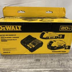 NEW - DEWALT 20V MAX Lithium-Ion Battery Kit with 5.0Ah and 2.0Ah Battery and Charger