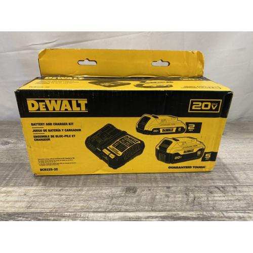 NEW - DEWALT 20V MAX Lithium-Ion Battery Kit with 5.0Ah and 2.0Ah Battery and Charger