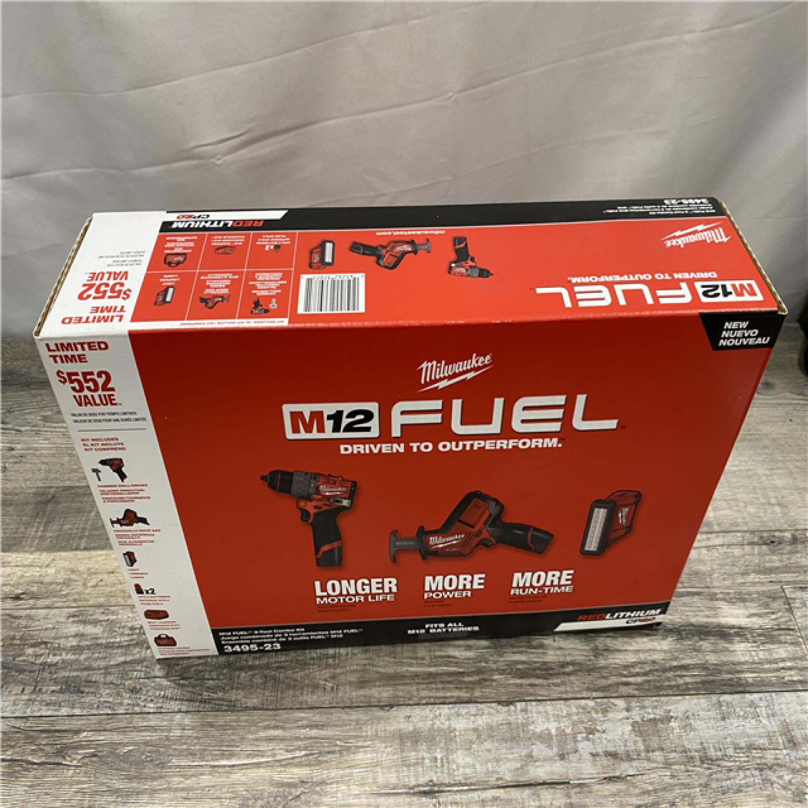 NEW - Milwaukee FUEL 12-Volt Li-Ion Brushless Cordless Hammer Drill (3-Tool) Combo Kit
