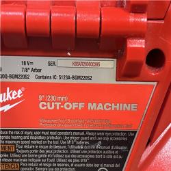 Houston Location AS-IS Milwaukee FUEL ONE-KEY 18V Lithium-Ion Brushless Cordless 9 in. Cut Off Saw (Tool-Only)