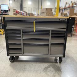 DALLAS LOCATION- AS-IS HUSKY Heavy Duty 61 in. W x 23 in. D 15-Drawer Matte Gray Mobile Workbench Cabinet