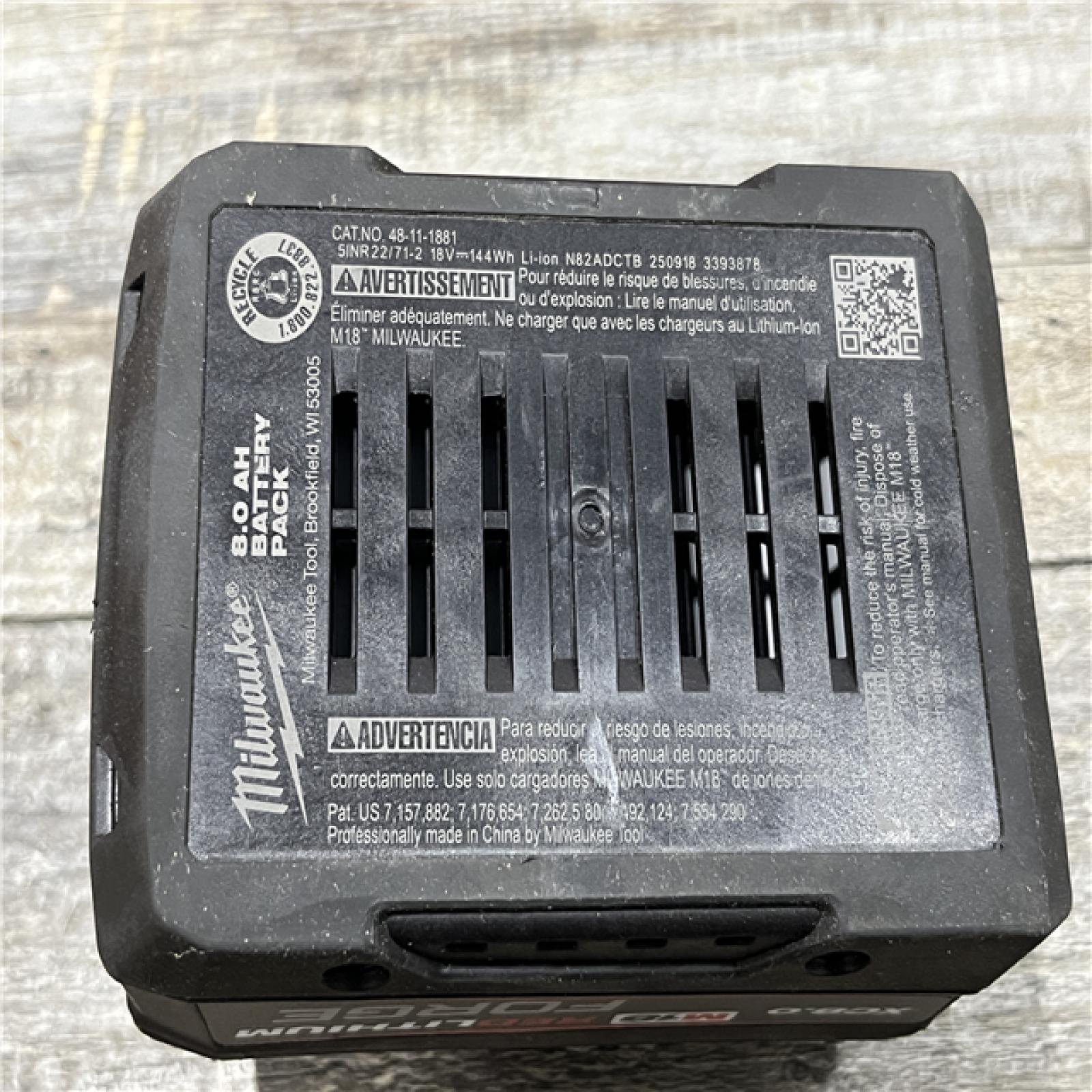AS-IS Milwaukee 18-Volt Lithium-Ion REDLITHIUM FORGE Starter Kit with 8.0Ah Battery and Rapid Charger