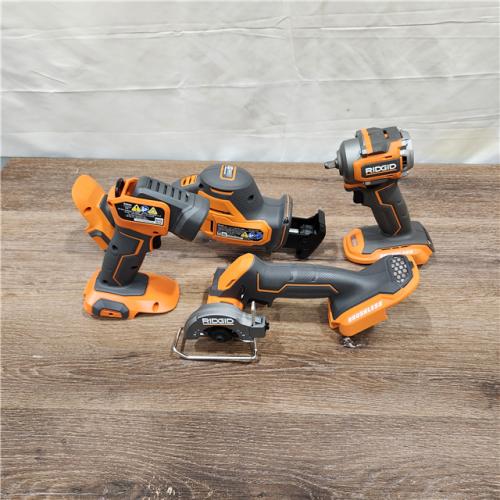 AS-IS RIDGID 18V Brushless Sub-Compact Cordless 8-Tool Kit with (2) 2.0 and (1) 4.0 Battery and Charger