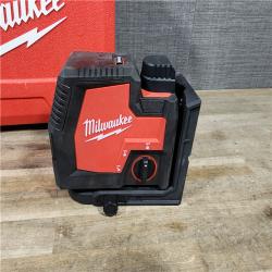 HOUSTON LOCATION - AS-IS MILWAUKEE 100 Ft. REDLITHIUM Lithium-Ion USB Green Rechargeable Cross Line Laser Level with Charger
