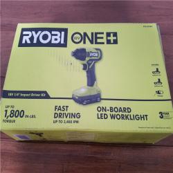 California NEW Ryobi One+ 18V 1/4 Impact Driver Kit  includes (2) Batteries & Charger