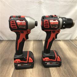 AS-IS Milwaukee  18V Lithium-Ion Cordless Drill Driver/Impact Driver Combo Kit