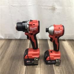 AS-IS Milwaukee 18-Volt Lithium-Ion Brushless Cordless Compact Hammer Drill/Impact Combo Kit