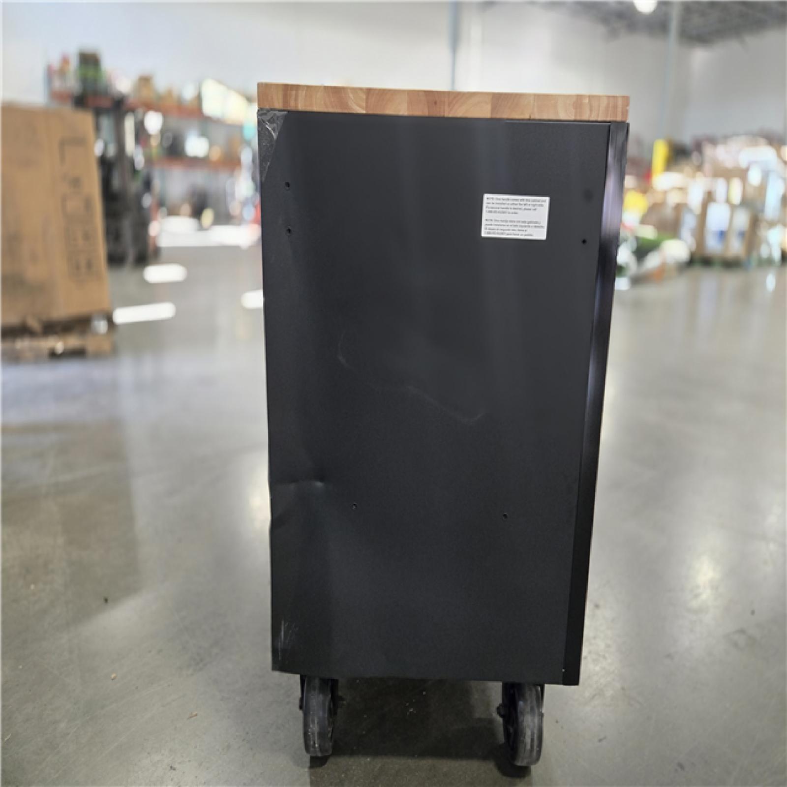 DALLAS LOCATION- AS-IS HUSKY Heavy Duty 61 in. W x 22 in. D 15-Drawer Matte Black Mobile Workbench Cabinet