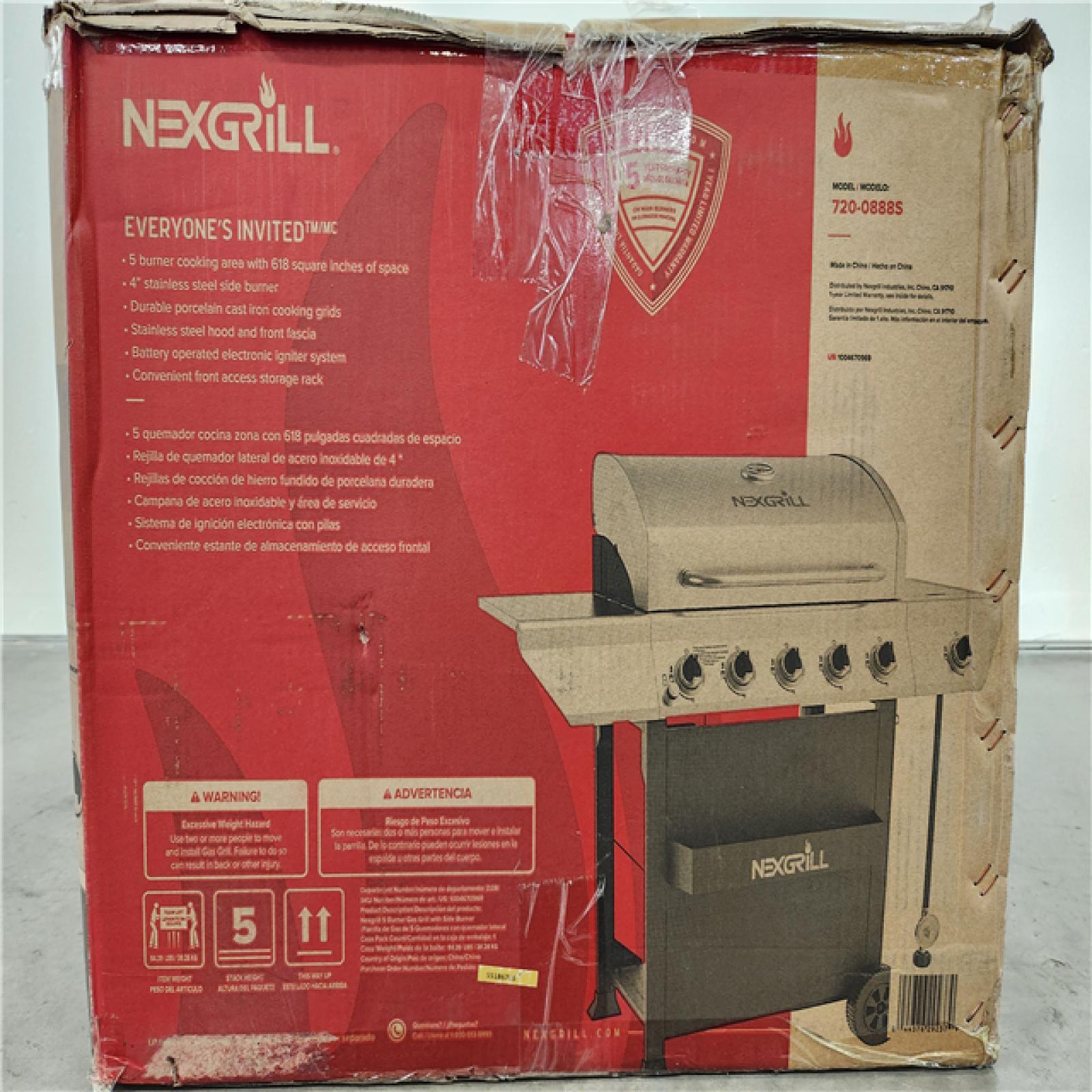 Phoenix Location NEW Nexgrill 5-Burner Propane Gas Grill in Stainless Steel with Side Burner and Condiment Rack