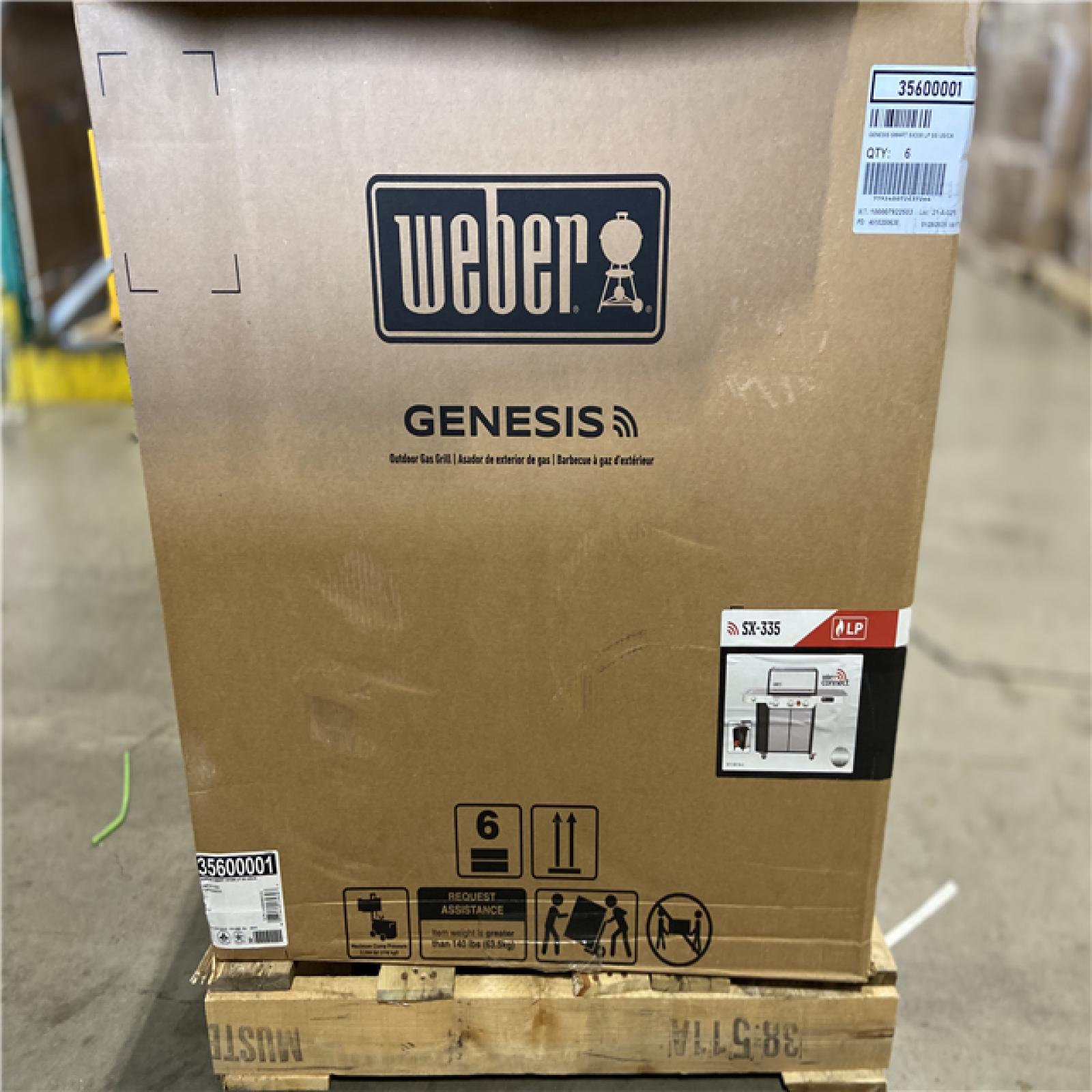 DALLAS LOCATION - Weber Genesis Smart SX-335 3-Burner Liquid Propane Gas Grill in Stainless Steel with Side Burner