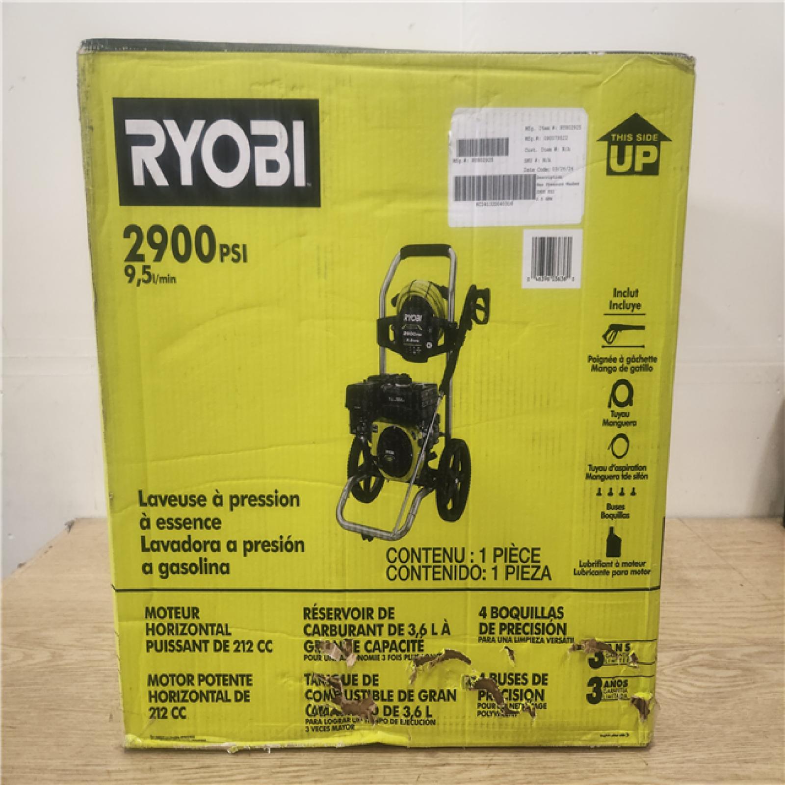 Phoenix Location Appears NEW RYOBI 2900 PSI 2.5 GPM Cold Water Gas Pressure Washer with 212cc Engine