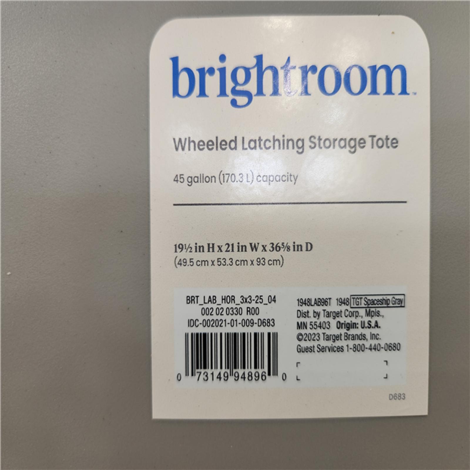 Phoenix Location BrightRoom Wheeled Latching Storage Tote 45 Gallon (170.3 L) Capacity (4 Per Box) Pallet  (6 Boxes)