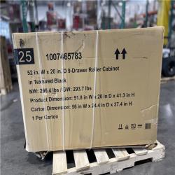 DALLAS LOCATION- Husky Heavy-Duty 52 in. 9-Drawer Matte Black Rolling Tool Cabinet