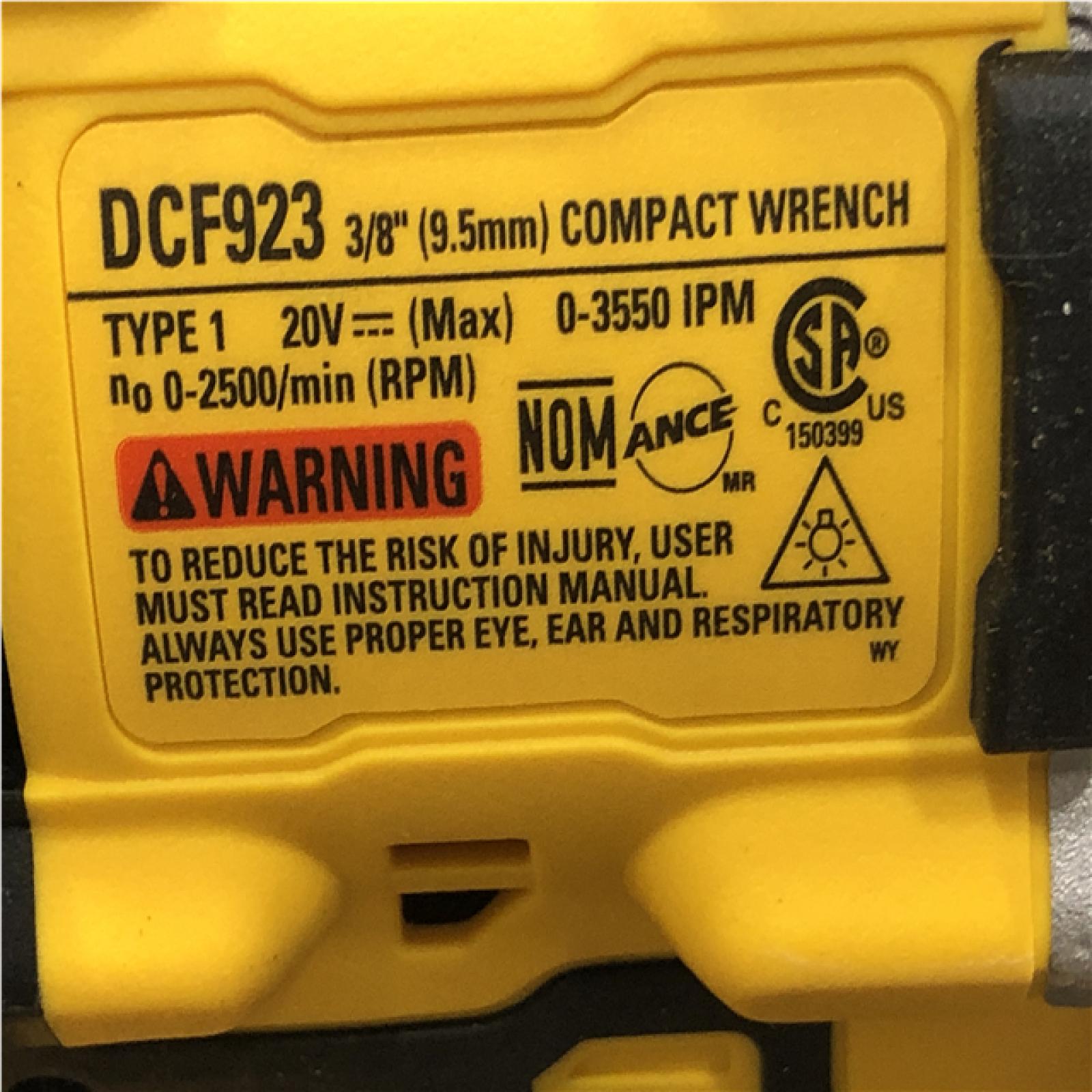 AS-IS DEWALT ATOMIC 20V MAX Cordless Brushless 3/8 in.Variable Speed Impact Wrench (Tool Only)