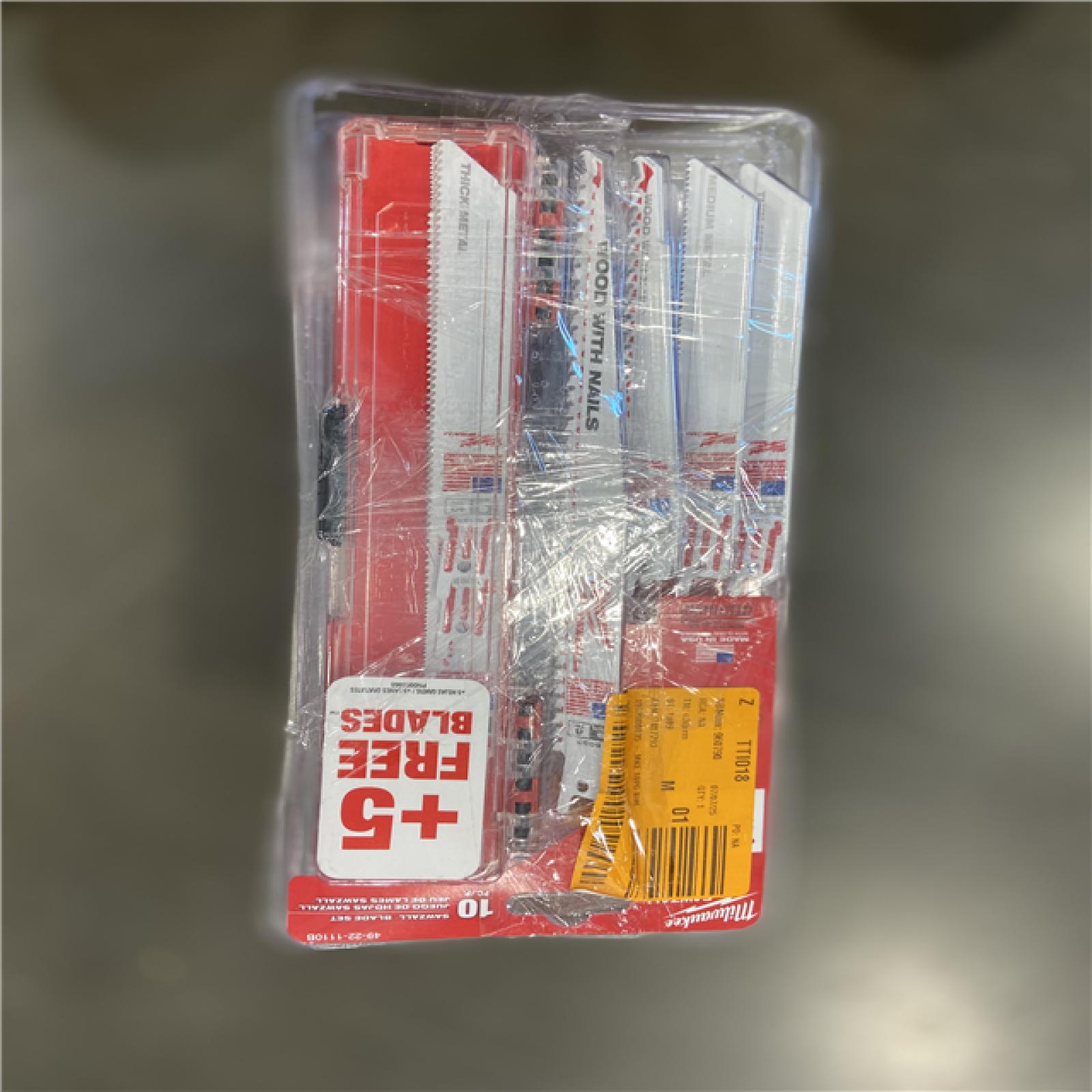 NEW! - Milwaukee SAWZALL Wood and Metal Cutting Bi-Metal Reciprocating Saw Blade Set (10-Piece) 9 UNITS