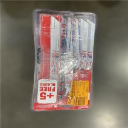 NEW! - Milwaukee SAWZALL Wood and Metal Cutting Bi-Metal Reciprocating Saw Blade Set (10-Piece) 9 UNITS