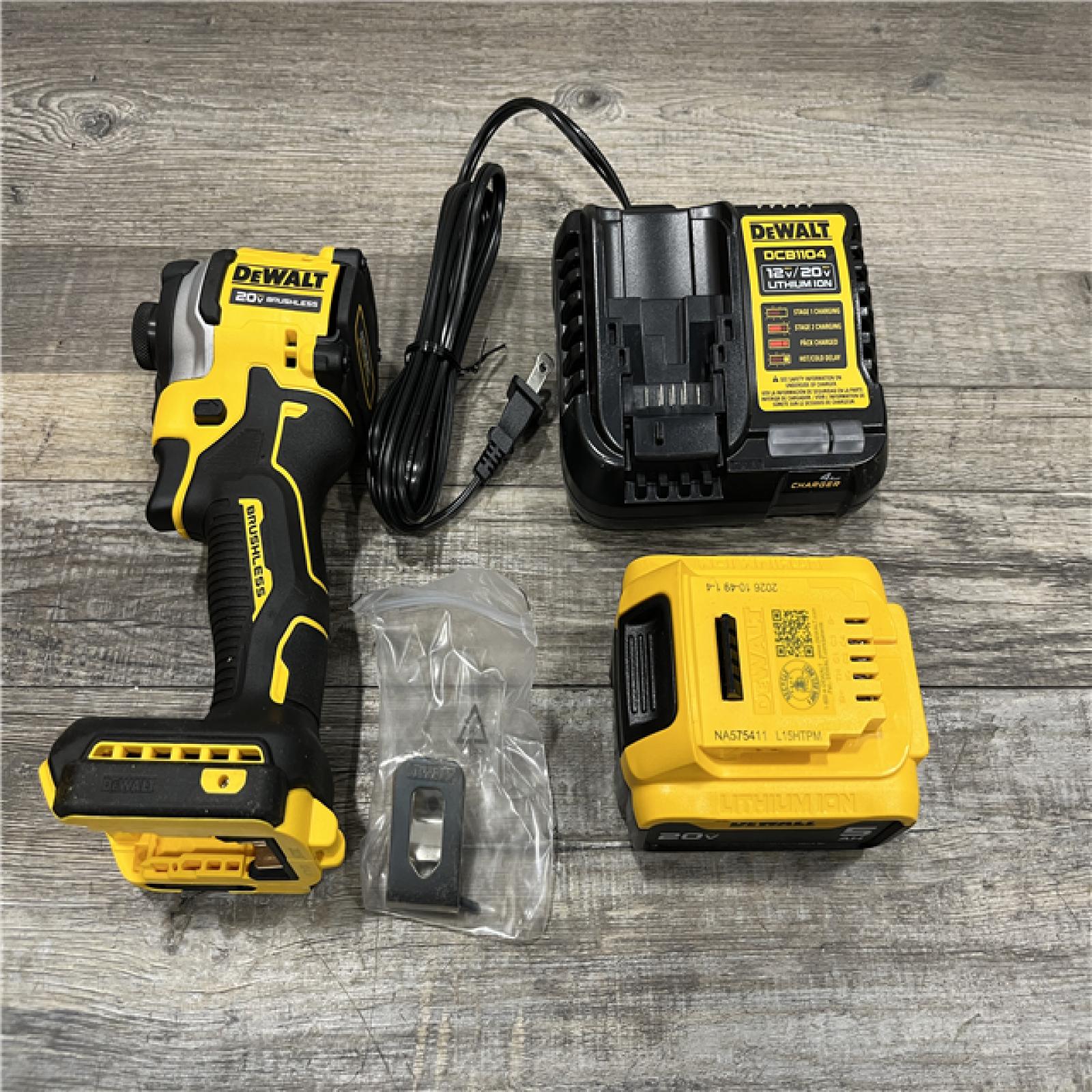 AS-IS DEWALT ATOMIC 20V MAX Lithium-Ion Cordless 1/4 in. Brushless Impact Driver Kit