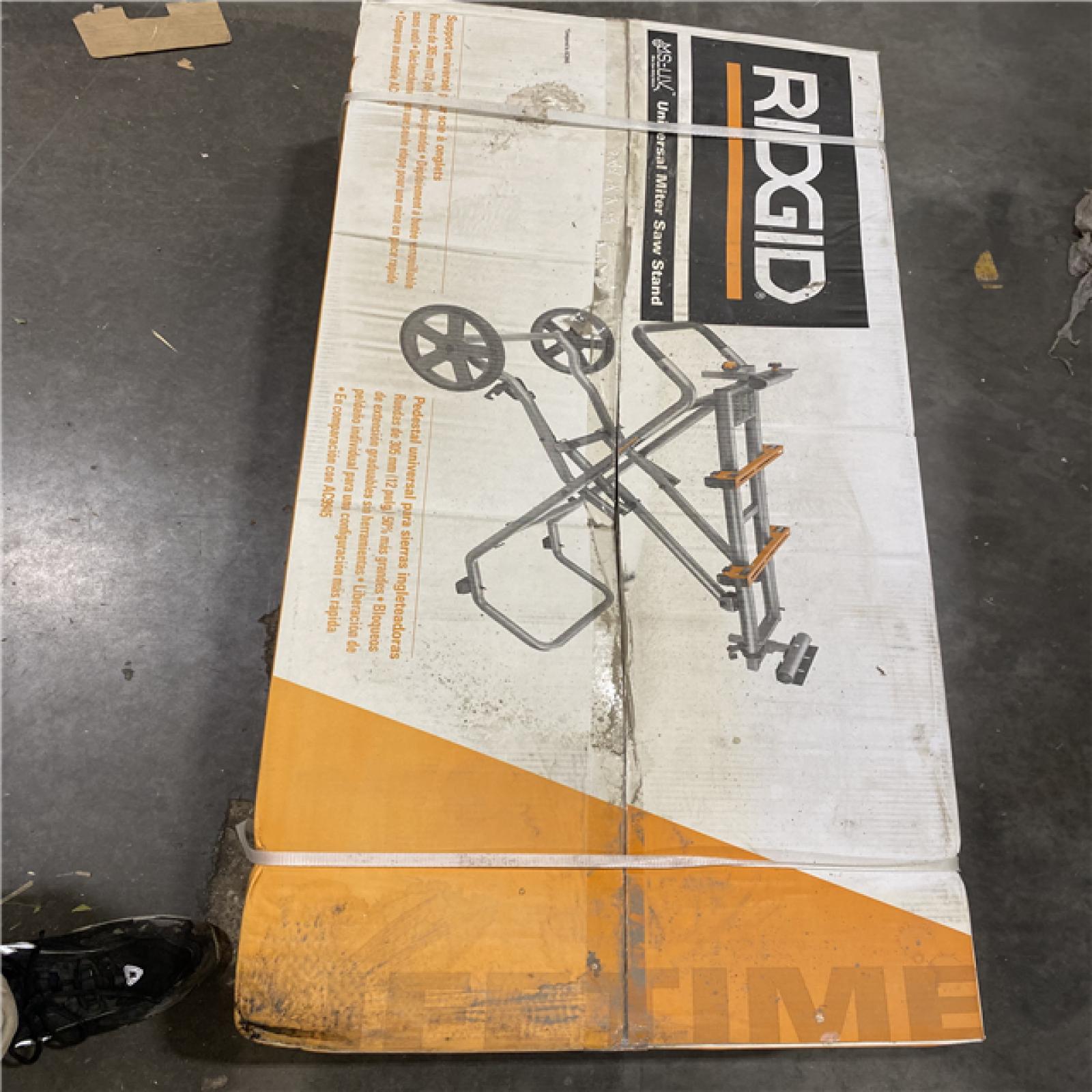 NEW- RIDGID Foldable Mobile Miter Saw Stand with Mounting Braces