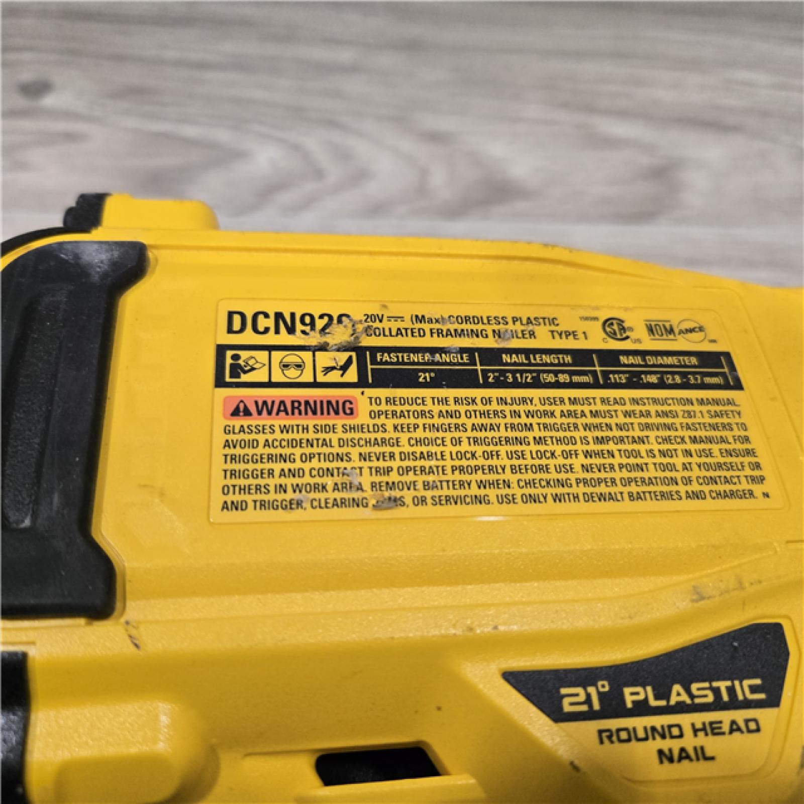 AS-IS DEWALT 20-Volt 21° Cordless Framing Nailer (Tool-Only)