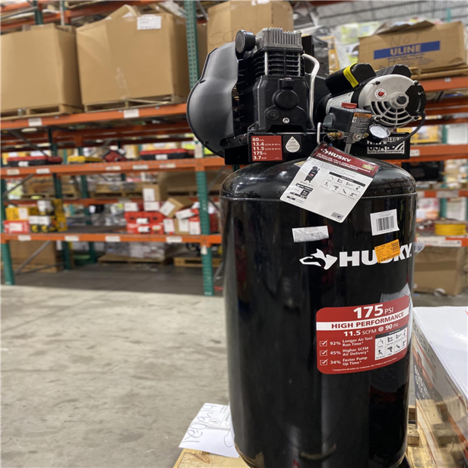 Dallas Location - As-Is Husky 60 Gal. 3.7 HP  175 PSI Electric Air Compressor