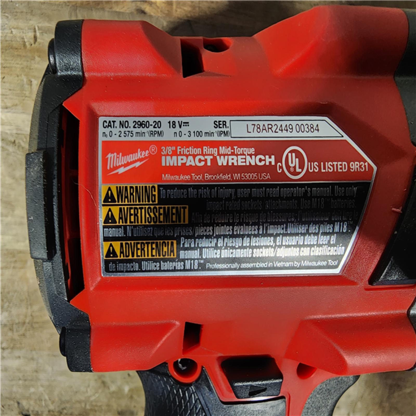 HOUSTON LOCATION - AS-IS M18 FUEL GEN-2 18V Lithium-Ion Mid Torque Brushless Cordless 3/8 in. Impact Wrench with Friction Ring (Tool-Only)