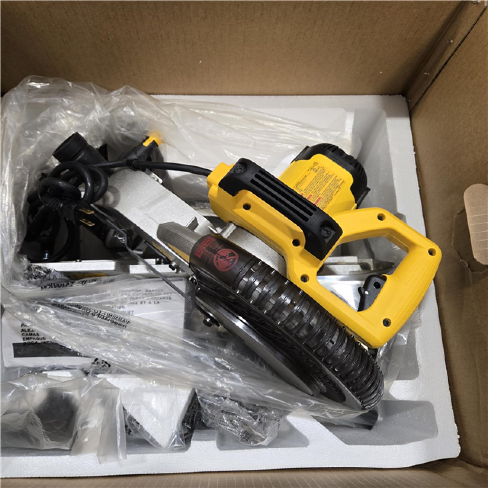 AS-IS  DEWALT 15 Amp Corded 10 in. Compound Single Bevel Miter Saw