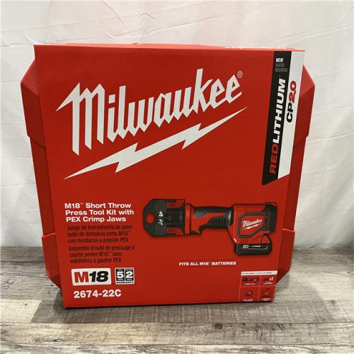 NEW - Milwaukee 18V Lithium-Ion Cordless Short Throw Press Tool Kit